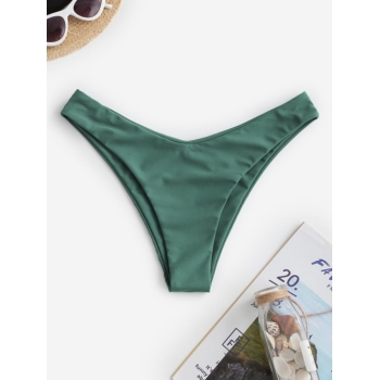 ZAFUL High Leg Plain Bikini Bottom M Light green