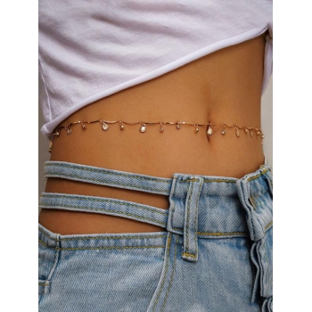 Fashion Women Shell Shape Rhinestone Charm Belly Chain