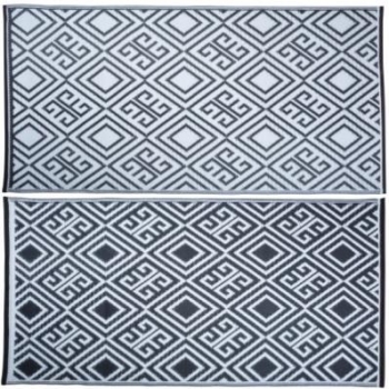 Fallen Fruits Reversible Outdoor Garden Carpet (Black & White)