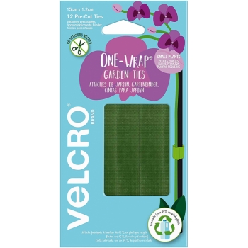 Velcro Recycled Plastic One-Wrap Plant Ties 12 x Ties (15cm x 1.2cm)