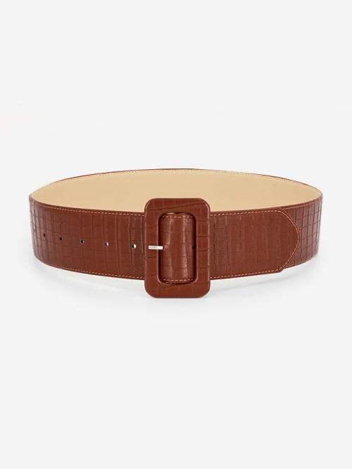 Fashion Women Rectangle Pin Buckle Wide Belt