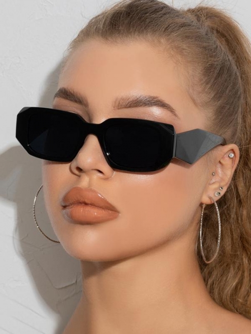 Fashion Women Irregular Frame Leg Rectangle Shape Sunglasses