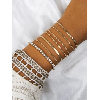 Minimalist Style 7Pcs Chain Bracelet