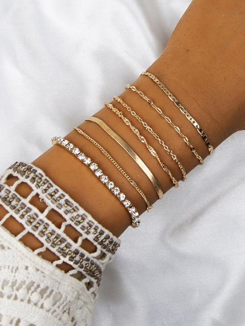 Minimalist Style 7Pcs Chain Bracelet