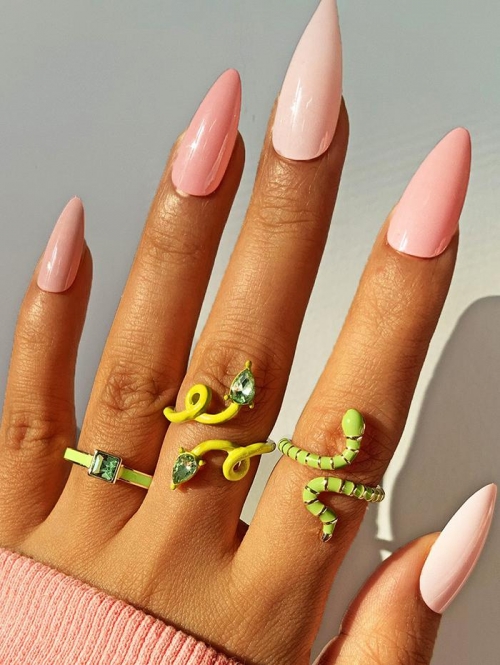 3Pcs Rhinestone Embellished Irregular Snake Shape Rings