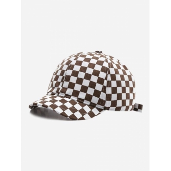 Fashion Women Sunscreen Checkerboard Pattern Baseball Cap