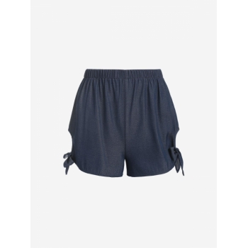 ZAFUL High Waisted Tie Side Cut Out Shorts L Deep blue