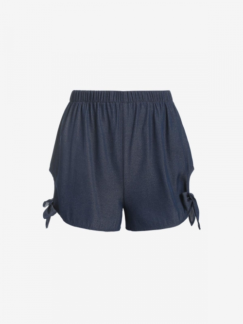 ZAFUL High Waisted Tie Side Cut Out Shorts L Deep blue