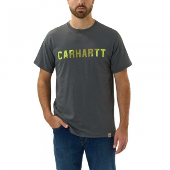 Carhartt Mens Force Flex Block Logo Short Sleeve T Shirt L - Chest 42-44' (107-112cm)