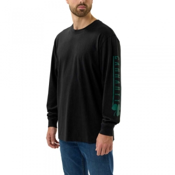 Carhartt Mens Shamrock Graphic Loose Fit Long Sleeve T Shirt M - Chest 38-40' (97-102cm)