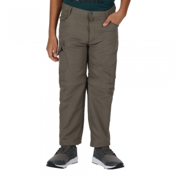 Regatta Boys Sorcer II Zip Off Polyester Walking Trousers 15 Years - Waist 73-76cm (Height 164-170cm)