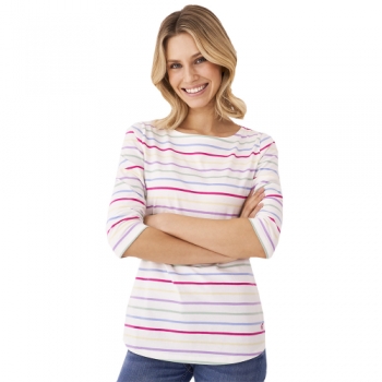 Crew Clothing Womens Essential Breton Short Sleeve T Shirt 14- Bust 39'