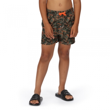 Regatta Boys Skander II Camoflauge Quick Dry Swim Shorts 7-8 Years - Waist 58-60cm (Height 122-128cm)