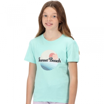 Regatta Girls Bosley V Coolweave Cotton Jersey T Shirt 11-12 Years- Chest 30-31', (75-79cm)