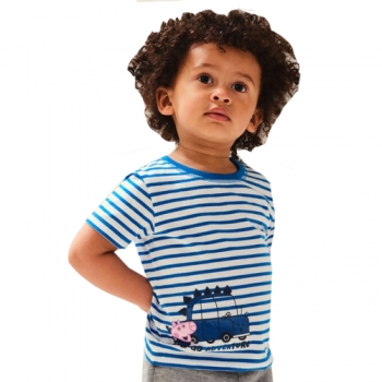 Regatta Girls Peppa Stripe Coolweave Cotton Jersey T Shirt 24-36 Months (92-98cm)