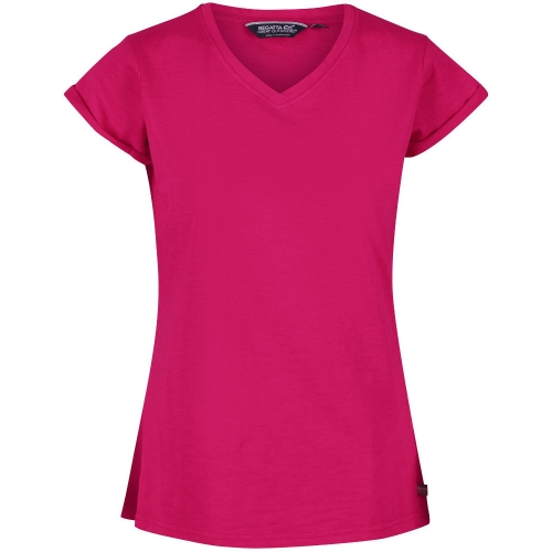 Regatta Womens Fyadora Coolweave Cotton V Neck T Shirt 16 - Bust 40' (102cm)