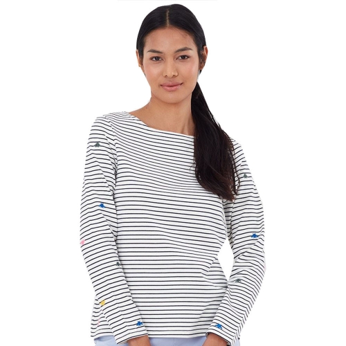 Joules Womens Harbour Emb Relaxed Heavyweight Jersey Top UK 18- Bust 45' (114cm)