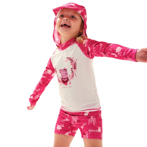 Regatta Girls Peppa Long Sleeve Soft Touch Rash Suit 36-48 Months (98-104cm)