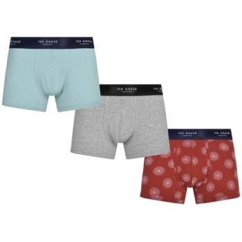 Ted Baker Mens 3 Pack Breathable Cotton Fashion Boxer Shorts Large- Waist 36-38', (92-97cm)