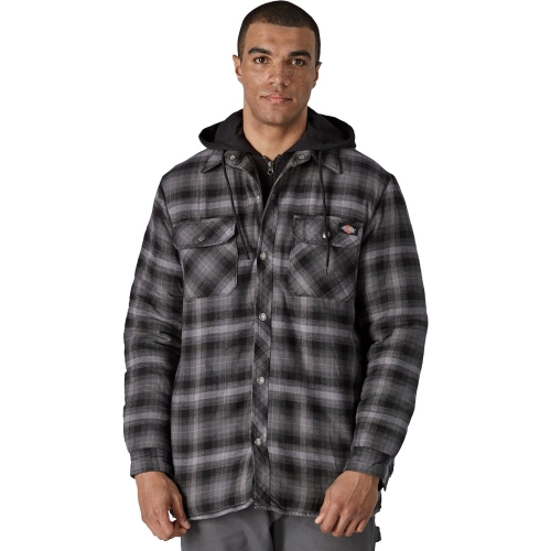 Dickies Mens Fleece Hooded Flannel Jacket L - Chest 41-43'