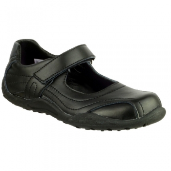 Mirak Girls Freya Touch Fastening Leather Back To School Shoe Black UK Size 10 (EU 28)