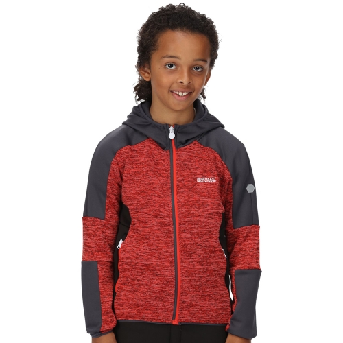 Regatta Boys Dissolver V Marl Knit Hooded Fleece Jacket 11-12 Years - Chest 75-79cm