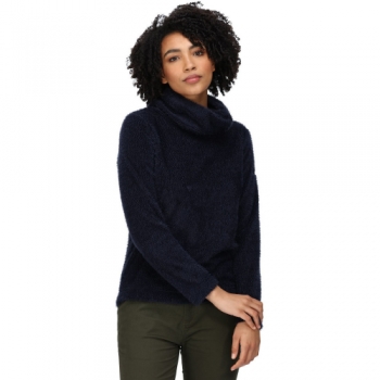 Regatta Womens Hedda Cowl Neck Knit Effect Fleece Sweat 8 - Bust 32' (81cm)