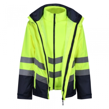 Regatta Professional Mens Hi Vis Reflective 3 in 1 Jacket 3XL- Chest 50', (127cm)