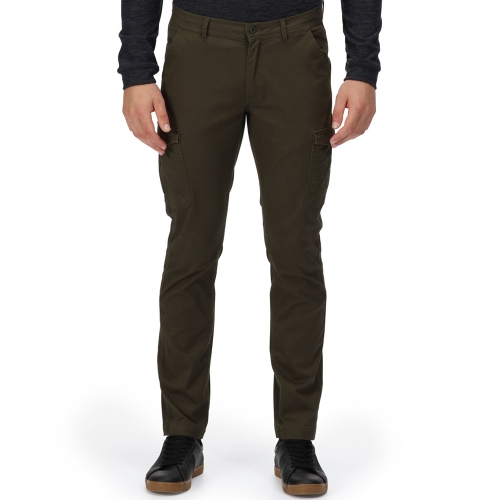 Regatta Mens Bryer II Coolweave Cotton Cargo Trousers 32L - Waist 32' (81cm), Inside Leg 34'