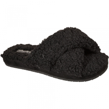 Skechers Womens Cozy Slide Crossover Sherpa Slip On Slippers UK Size 4 (EU 37)