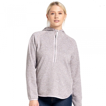 Craghoppers Womens Elena Hooded Half Zip Fleece Jacket 16 - Bust 40' (102cm)