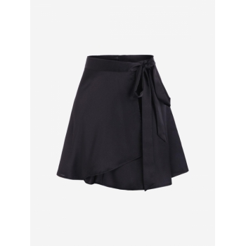 Mini Wrap Skirt L Black