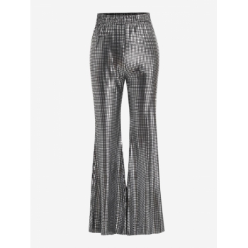 90s Sparkly Metallic Flare Pants M Black