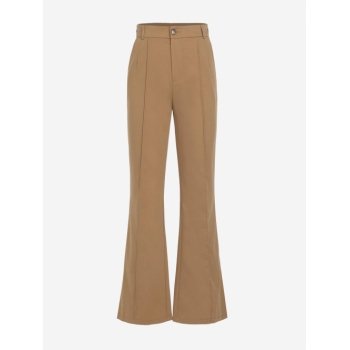 Pintuck Slit Boot Cut Pants S Coffee