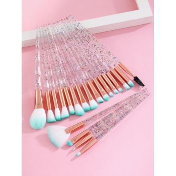 20Pcs Colorblock Handle Makeup Brushes Set