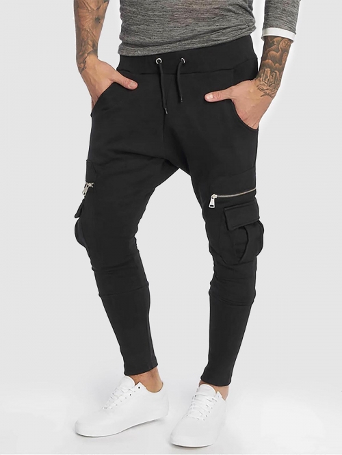 ZAFUL Men's ZAFUL Solid Color Cargo Jogger Pants L Black