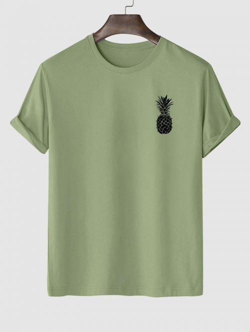 Tropical Pineapple Pattern Classic T-shirt L Light green