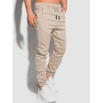 ZAFUL Men's Drawstring Solid Color Multi-pocket Jogger Pants L Light coffee