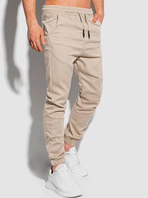 ZAFUL Men's Drawstring Solid Color Multi-pocket Jogger Pants L Light coffee