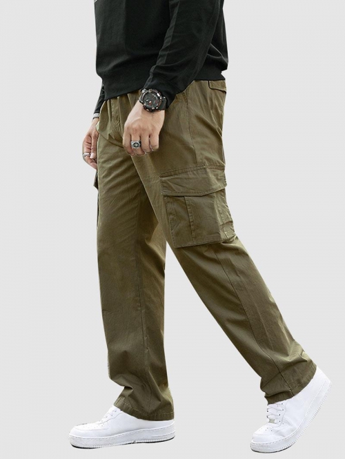 ZAFUL Men's Drawstring Applique Cargo Pants Xxl Coffee