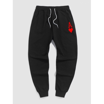 ZAFUL Men's Playing Card Pattern Sport Jogger Pants M Black