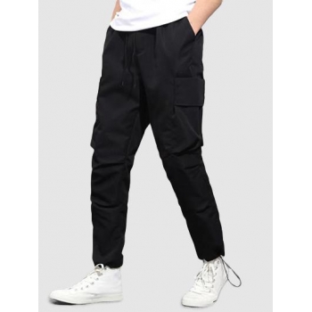 ZAFUL Men's Toggle Drawstring Ruched Cargo Pants L Black