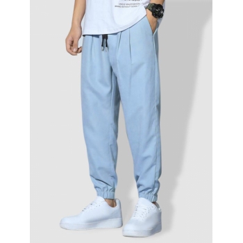 ZAFUL Men's Drawstring Pocket Jogger Pants L Blue hosta