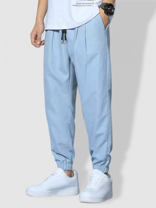 ZAFUL Men's Drawstring Pocket Jogger Pants L Blue hosta