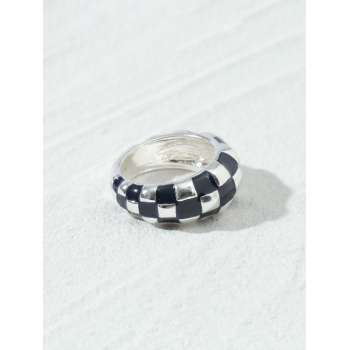 Glazed Checkerboard Chunky Ring