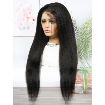 zaful 13*4 Lace Front Kinky Straight 180% Human Hair Wig