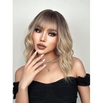 zaful Brown Gradient Blonde Short Wavy Synthetic Wig Wig