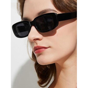 Fashion Women Wide Frame Rectangle Shape Sunglasses