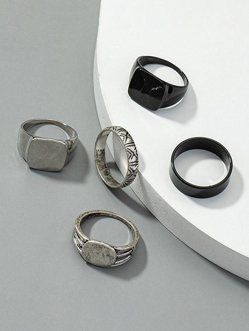 5Pcs Simple Rings Set