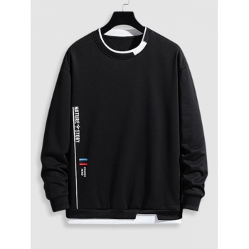 ZAFUL Men's Letter Twofer Sweatshirt M Black